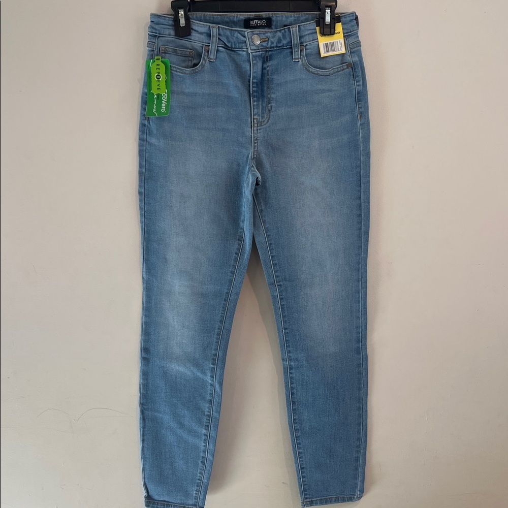 Buffalo By David Button Light Blue High-Rise Stretch Skinny Jeans Size 6/28